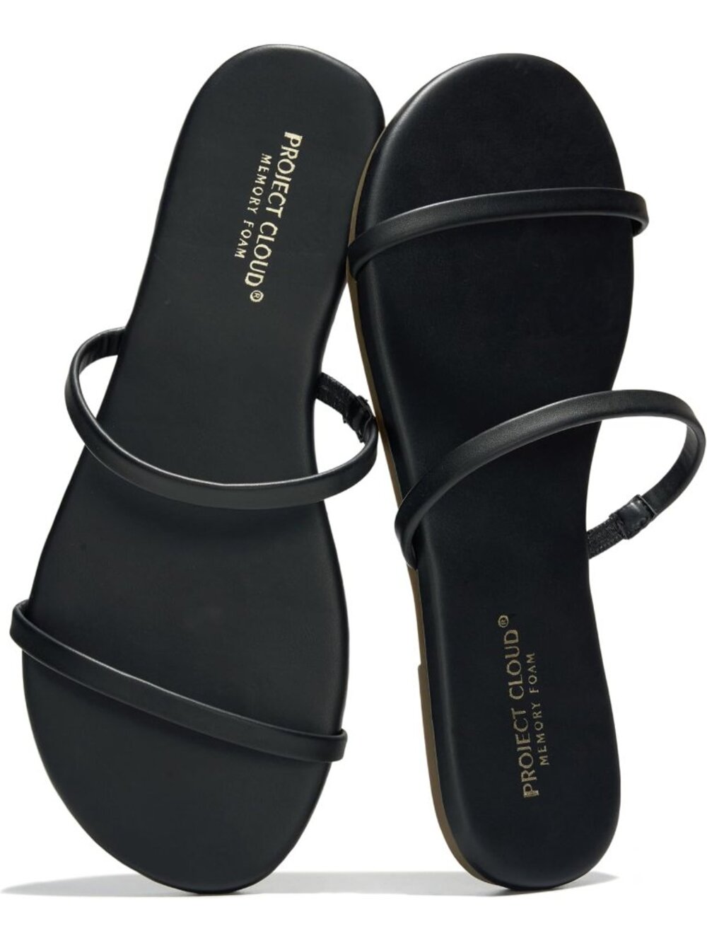 Women's Black Lightweight Memory Foam Insole Beach Flip Flops Summer Sandals